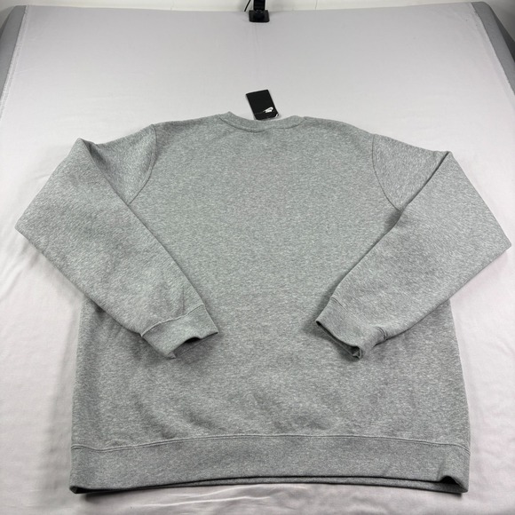 Nike Sweatshirt Mens XL Gray Crew Neck Just Do It Spell Out Graphic Pullover NEW - Picture 8 of 9